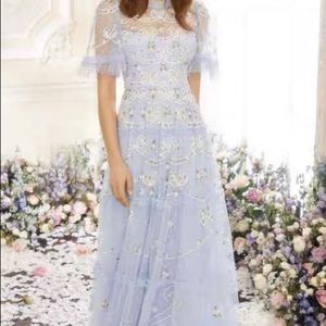 Needle&Thread midi dress. Size：UK12/US8. Color: Blue. Brand New.